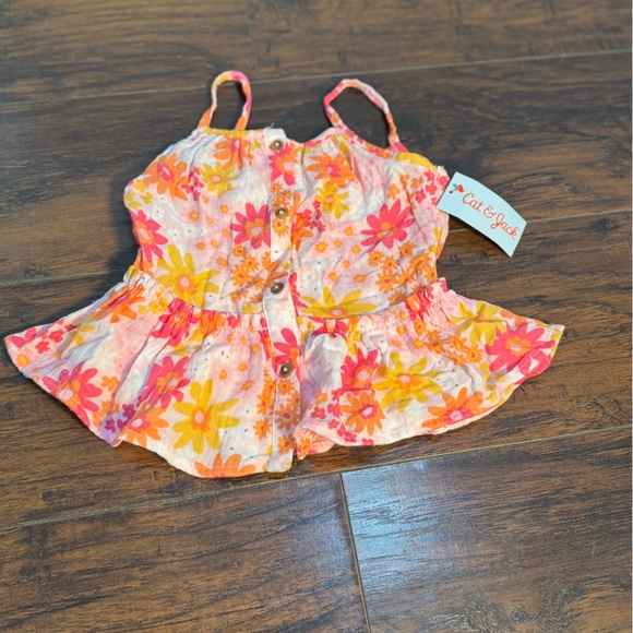 Cat & Jack Other - Cat & Jack Pink and Orange Floral Dress
